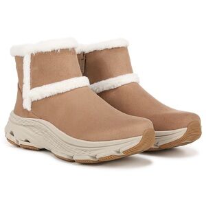 RYKA 8.5 Devotion Max Walnut Tan Faux Fur Lined Faux Suede Winter Ankle Boots